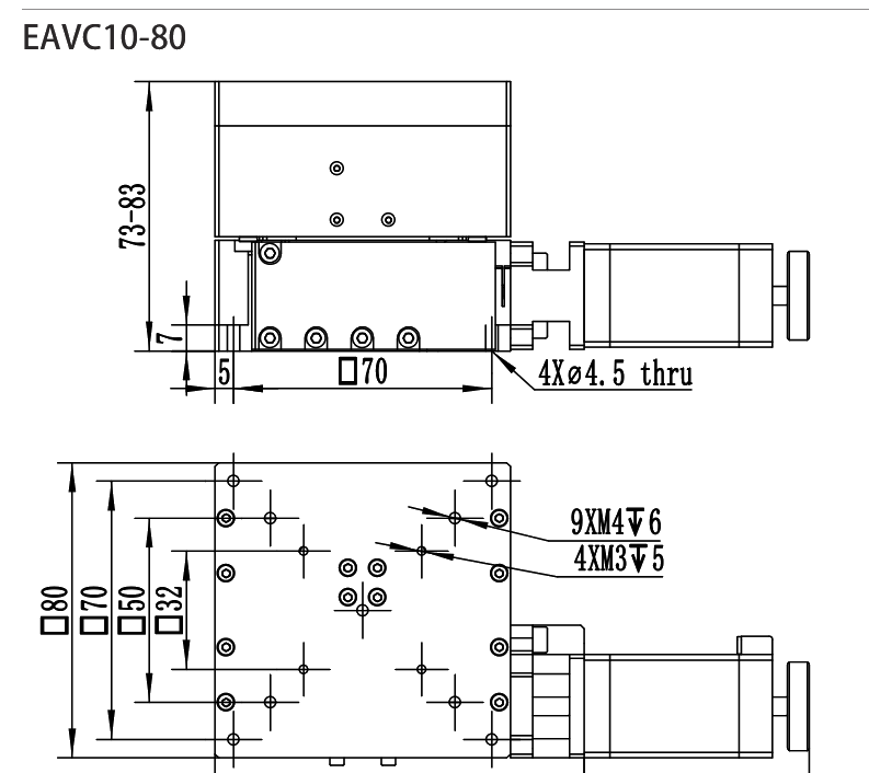 高负载电动升降台 EAVC10-80 尺寸图