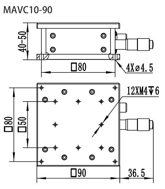 MAVC10-90 dimensional drawing