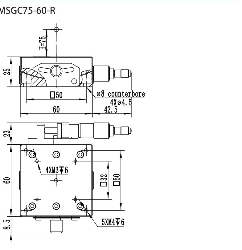 MSGC75-60-R 尺寸图